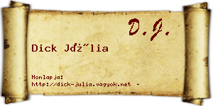 Dick Júlia névjegykártya