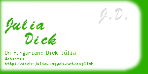 julia dick business card