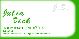 julia dick business card